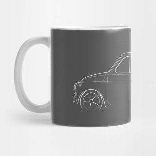 Fiat 500 - profile stencil, white Mug